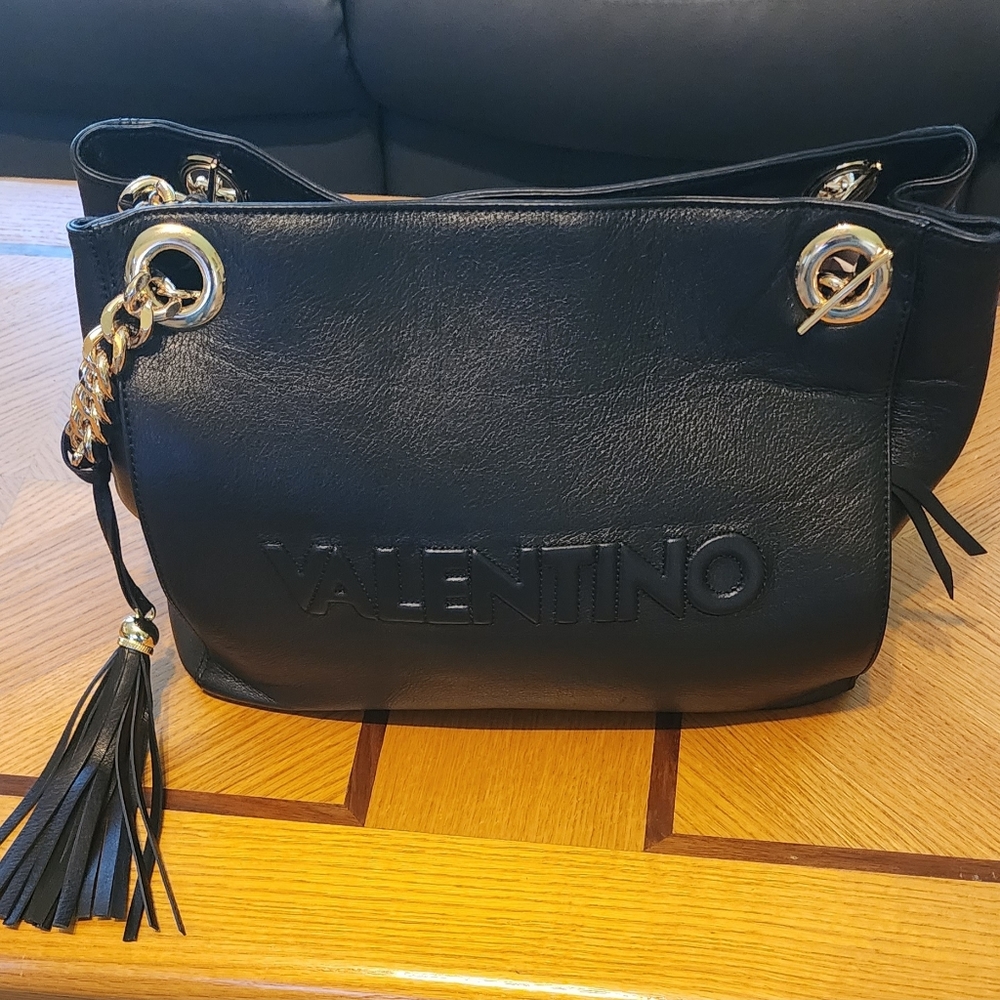 Valentino Black Leather Shoulder Bag